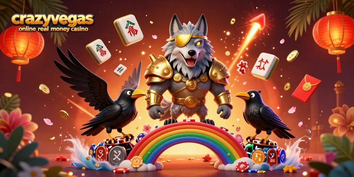 Experience the thrill of crazyvegas online real money casino with vibrant Norse-themed characters amidst rich casino elements.